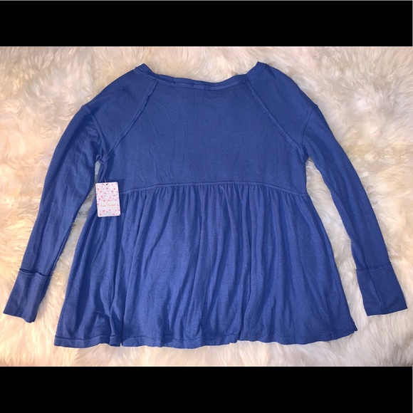 Free People Forever Your Girl Blue Tunic T-Shirt - Picture 8 of 12